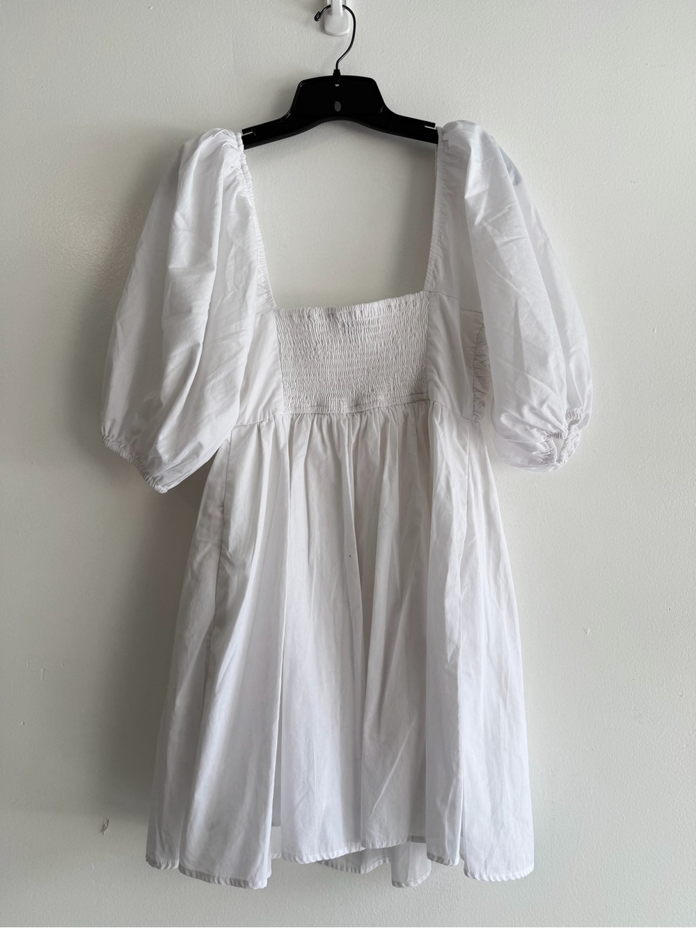 Abercrombie & Fitch White Emerson Pleated Puff Sleeve Mini Dress S 8466 - Picture 6 of 11
